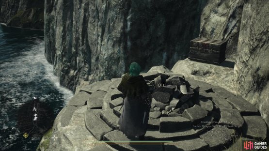 After exiting the hobgoblin chamber, you can head down to the coast to find a Forgotten Rifstone and a chest,