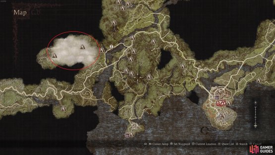 The Misty Marshes can be found far to the northwest of Vernworth.