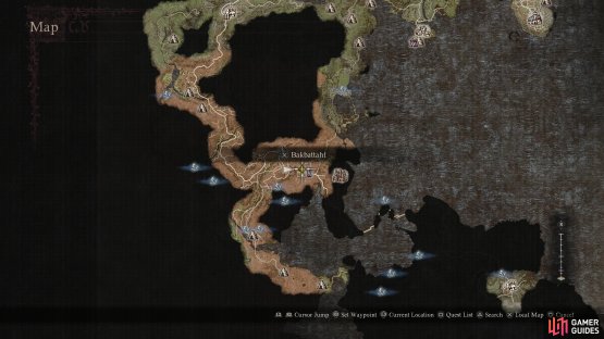 Most of the difficulty in this quest comes from your need to travel south to Bakbattahl.