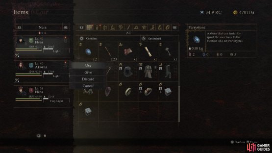 Ferrystones will allow you to fast travel at will to any Portcrystal you&rsquo;ve discovered, but they&rsquo;re uncommon and expensive - best not used trivially.