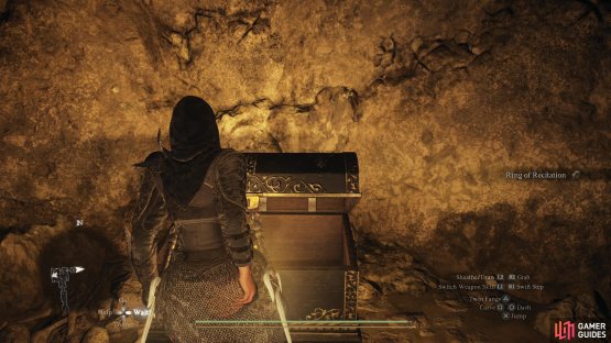 then loot an ornate chest for a Ring of Recitation.