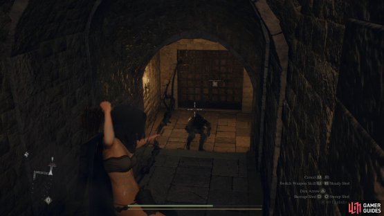 The guard surprisingly won&rsquo;t fight back if you continue to shoot it from afar.