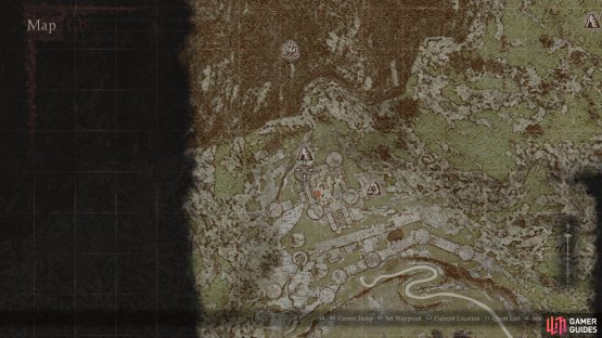 You can either access the Ancient Battleground from the south, or the east passing by the Sphinx location and the Mountain Shrine.