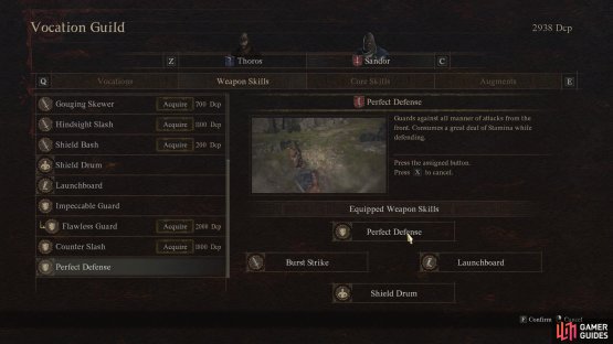 This is an example of the Weapon Skills Fighters want for a Tank Build in Dragon&rsquo;s Dogma 2.