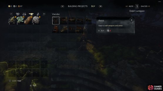 Alternatively, you can buy an anvil from Danos and place it in your player housing when you unlock and purchase that feature.