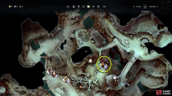 You&rsquo;ll find him in the courtyard southeast of the War Room or northwest of the Rookery.