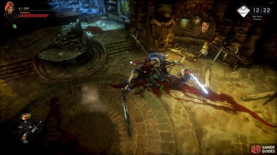 Despite only having one arm, the Torn Colossus will try to employ a grotesque shoulder tackle - a two-stage attack.