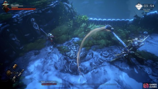 The boss will move in your direction if you try to run away from the chain attack, so it&rsquo;s best to dodgeroll into them.