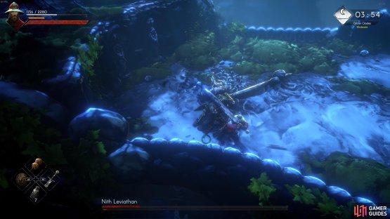 When the attack chain is over, the boss will be vulnerable for a couple of seconds, allowing you to attack.