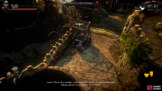 Speak with Rattigan in the Wagon Cell to learn more about Darak&rsquo;s location.