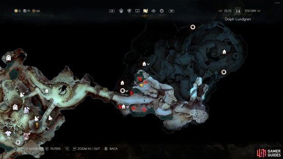 This mark shows you where the spruce wood Locations are in the Nameless Pass.