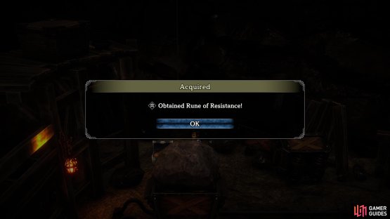 and open the chest for a rune of resistance.