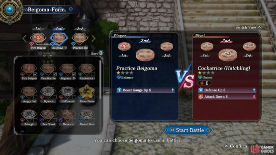 Your starter kit is pretty weak, so you&rsquo;ll want to hunt down stronger Beigomas before you begin doing matches.