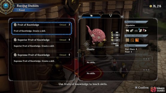 The Fruits of Knowledge will unlock skills for your Eggfoots.