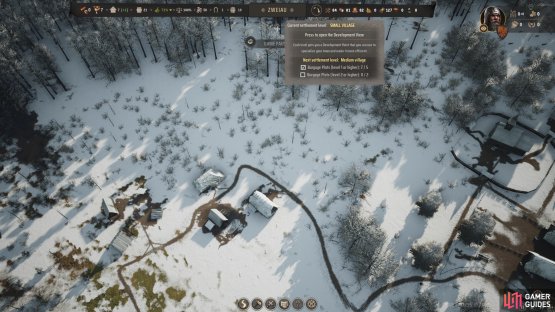 Hover over your settlement&rsquo;s region name. It should tell you what you how many Burgage Plot level-ups are needed for the next Development Token.