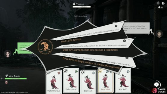 When you open the quick time events, you can see a spread of options to help to choose from to help what cards you previously player. Image via Gamer Guides / NetEase.