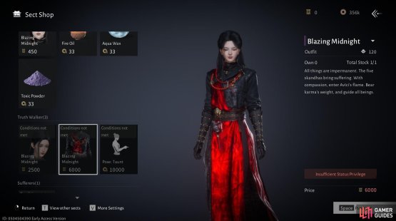 An example of the rewards you can get from joining a Sect - like the Midnight Blades. Image via Gamer Guides / NetEase.