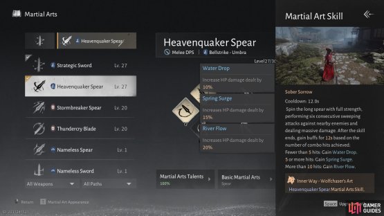 Dont foget to keep a super dmage buff active from your Sober Sorrow attack on the Spear for major DPS buffs. Image via Gamer Guides / NetEase.
