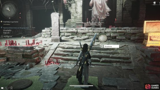 Bow at the shrine to lock the escape and other hidden chest, then escape.
