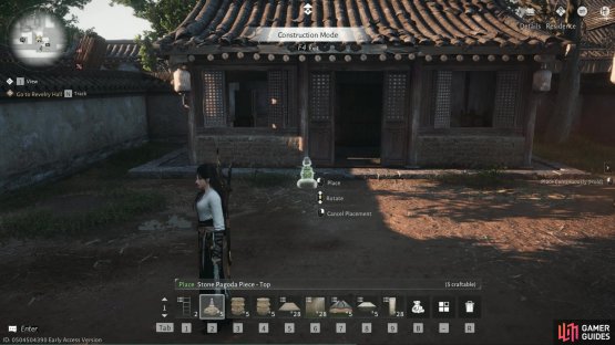 When inside, you can use the construction menu to start decorating your property if you so wish. Image via Gamer Guides / NetEase.