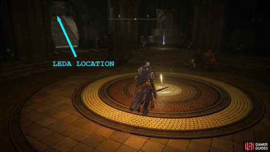 Once you reach the Anteroom, head up the stairs to find Leda.