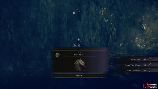 The armor set will be at its base.