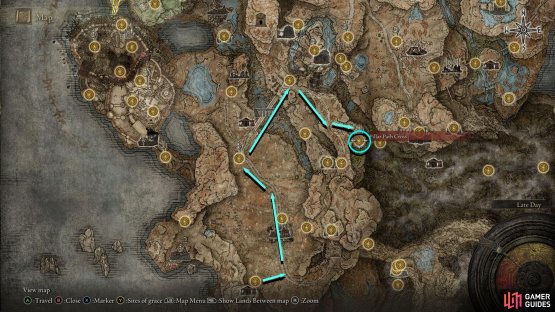 Follow the marked out route to find Thiollier. This starts from the Gravesite Plain Grace and ends at the Pillar Path Cross Grace.