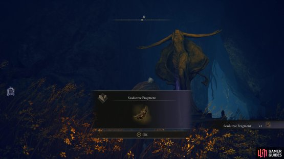 to find the Scadutree Fragment sitting near the entrance to a cave.