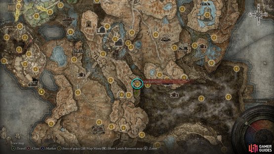 Make your way to Thiollier at the Pillar Path Cross site of Grace situated southeast from Castle Ensis