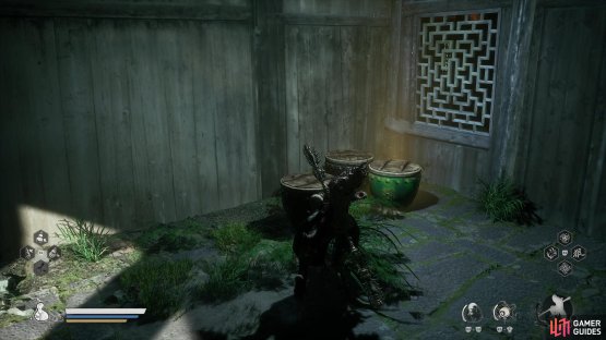 to find the seventh Awaken Wine Worm in the room on the right side of the courtyard.