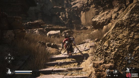 Simply go up the stairs to the right of the Rockrest Flat Shrine to reach the sand waterfall.