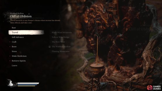 Start at the Cliff of Oblivion Shrine