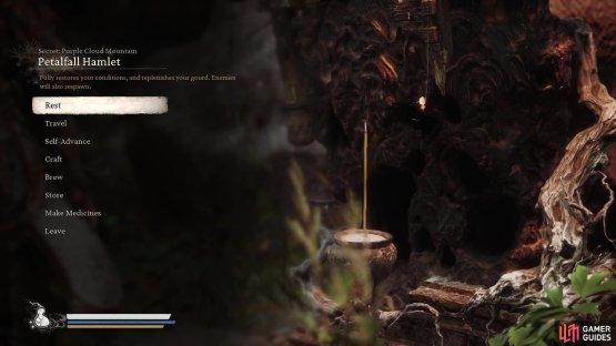 Start at the Petalfall Hamlet Shrine