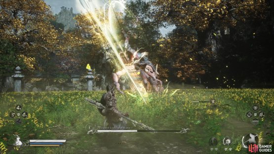 Move to side to side to avoid the slices of lightning.