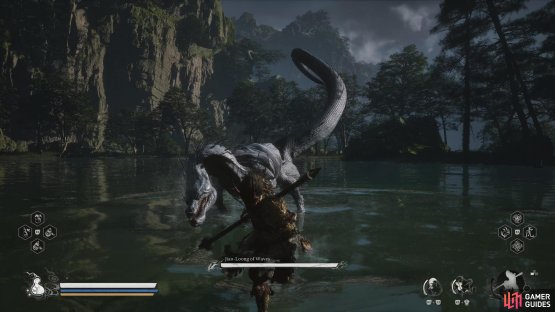 Jiao-Loong of Waves is also on a pool of water, northeast of the first Poison Chief.