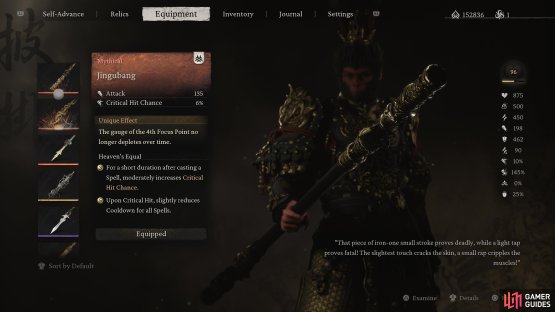 Be sure to equip the Jingubang.