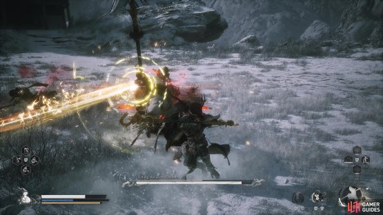 Dodge to the side of the eye lasers to create an opening for yourself.