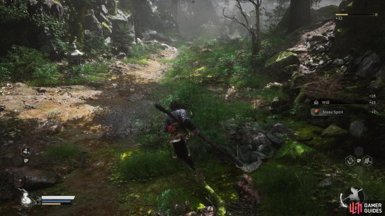 Take the right path and cross the bridge from the Shrine to reach the Wandering Wight.