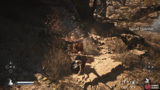 Start at the Squall Hideout Shrine