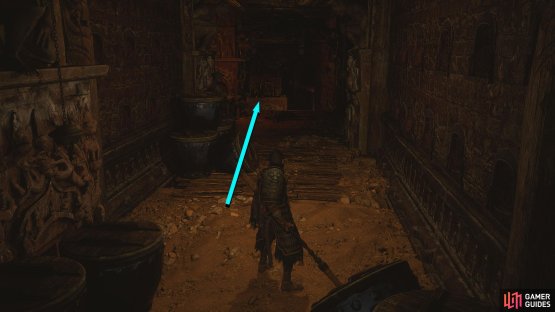 Defeat the enemies and follow the linear path before going behind the altar.