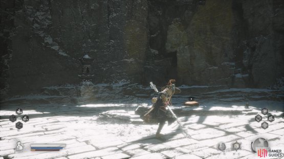 to find the meditation point next to the wall.