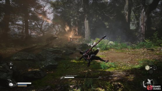 The Palm Thrust will always come after the Ground Pound and hits down a line in front of him.