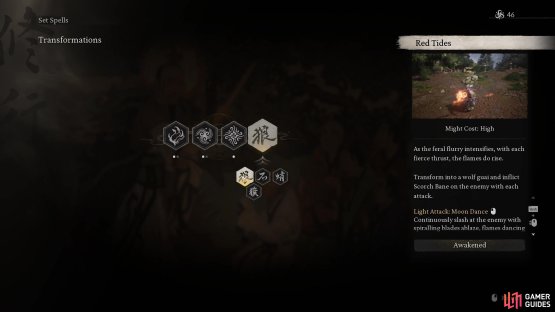 Equip the Red Tides Transformation