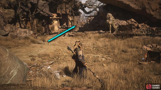 From the Shrine, follow the path down.
