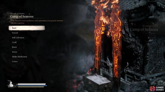 Start at the Camp of Seasons Shrine