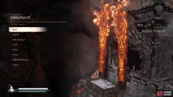 Start at the Ashen Pass III Shrine