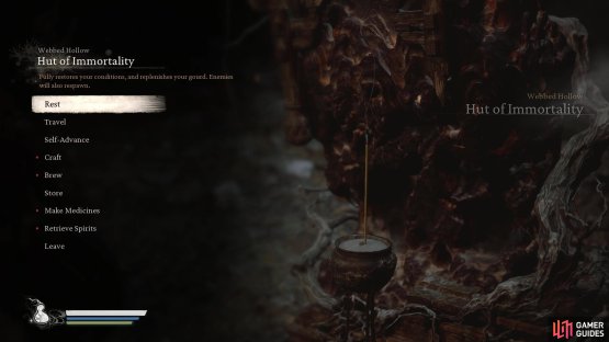Start at the Hut of Immortality Shrine