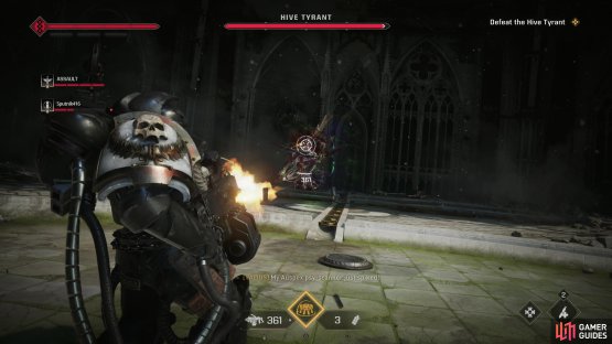 The Hive Tyrant is quite aggressive and can jump and charge about the battlefield, making it difficult to maintain sustained fire on the xeno.