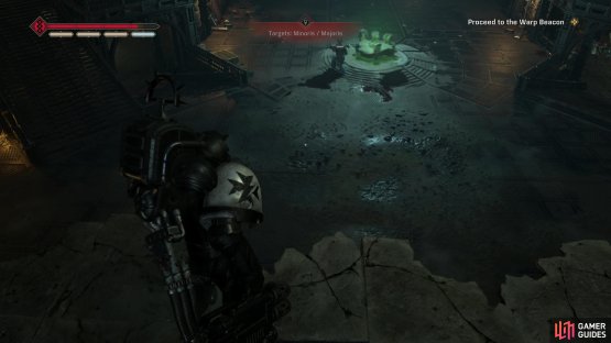 Advance through the mission until you reach a large building, then drop off a ledge near a weapon loadout pod,