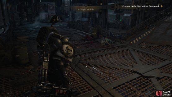 Fight through some mines until you reach a large chamber with a mining rig in it. Go up five ramps - two concrete, three metal, then turn left and around a corner&hellip;